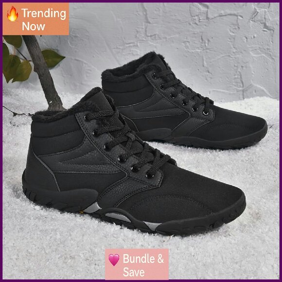 Winter Hiking Boots Wide Toe Box Waterproof Snow Boots Zero Drop Sole - Picture 5 of 6